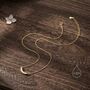 Curved Bar Cz Pendant Necklace In Sterling Silver, thumbnail 4 of 10