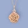 Tiny Rose Necklace In 18ct Rose Gold Plated Silver, thumbnail 1 of 12