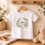 Personalised Olive Wreath Christening Baby Grow, thumbnail 3 of 7