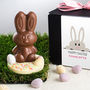 Handmade Chocolate Easter Bunny In Gift Box, thumbnail 1 of 3