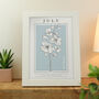 Personalised Birth Flower White A4 Framed Print, thumbnail 7 of 12
