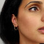 18ct Gold Plated Thin Twisted Rope Hoop Earrings, thumbnail 2 of 3