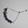 Amethyst Crystal Slider Bracelet Silver Plated Chain, thumbnail 4 of 5