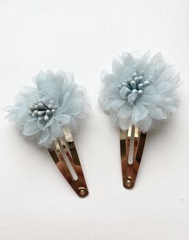 Pair Of Audrey Flower Hair Clips, 4 of 5