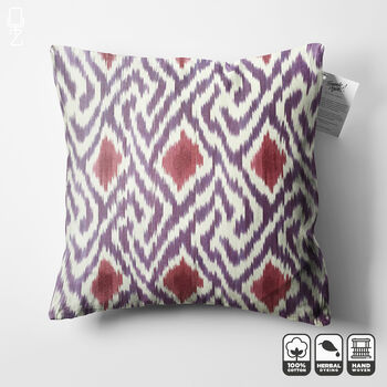 Purple Handwoven Ikat Cushion Cover, 5 of 7