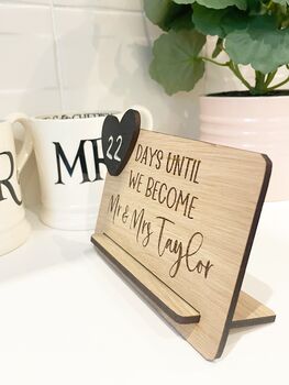 Personalised Wedding Countdown Plaque, 6 of 6