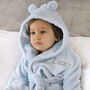 Personalised Blue Baby Dressing Gown With Ears, thumbnail 3 of 12