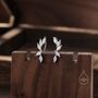 Clear Cz Cluster Crawler Earrings In Sterling Silver, thumbnail 1 of 10