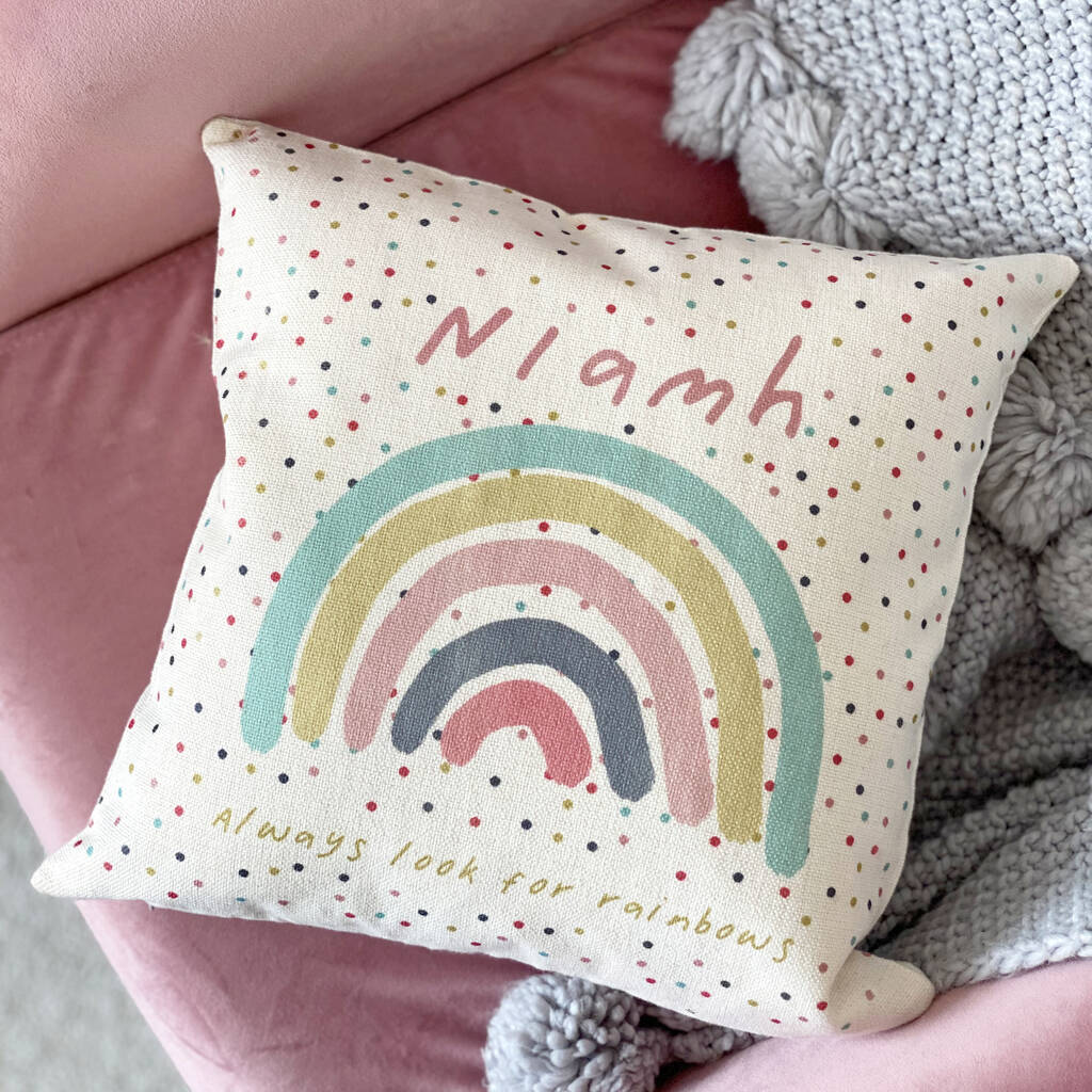 rainbow flower cushion