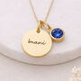 Personalised Gold Plated Sterling Silver September Birthstone Sapphire Pendant Necklace, thumbnail 1 of 9