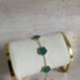 18 K Green Gold Plated Five Leaf Clover Bracelet, thumbnail 3 of 6