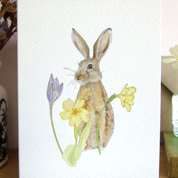 March Hare And Primroses Easter Card, 2 of 6