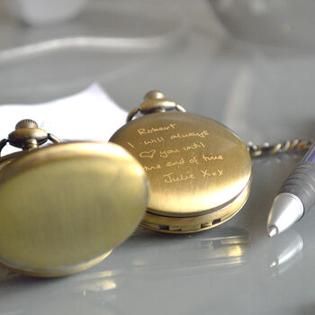 Personalised Pocket Watch With Your Handwritten Message, 3 of 3