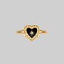 Black Enamel Heart Ring, thumbnail 4 of 5