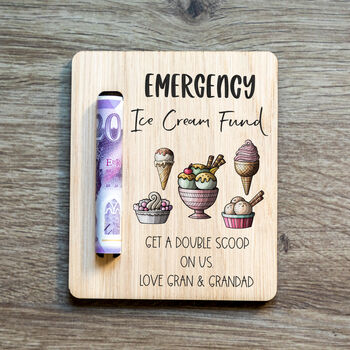 Personalised Emergency Ice Cream Money Holder Magnet, 2 of 5