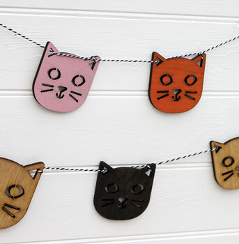 Wooden Cat Bunting, 2 of 3