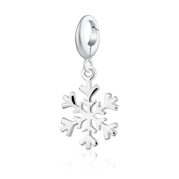 Sterling Silver Snowflake Charm Necklace, 7 of 10