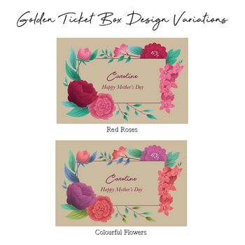 Floral Golden Ticket With Gift Box, 5 of 5