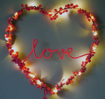 Pom Pom Fairy Light Love Heart Gift, 6 of 9