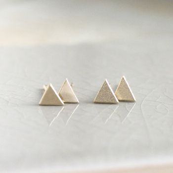 Handmade 9ct Solid Gold Mini Geometric Earrings, 3 of 10