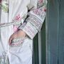 Block Printed Floral Bird Cotton Dressing Gown, thumbnail 3 of 5