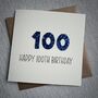 Personalised Happy 100th Glitter Milestone Birthday Card, thumbnail 6 of 6