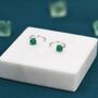 Genuine Green Onyx Huggie Hoop Earrings, thumbnail 7 of 11