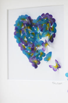 Framed Memorial Butterfly Heart Forget Me Not Colours, 4 of 7