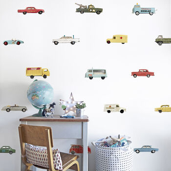 Vintage Toy Car Wall Stickers, 3 of 5