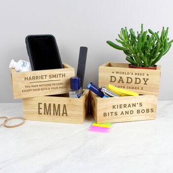 Personalised Worlds Best Mini Wooden Crate Organiser, 6 of 7