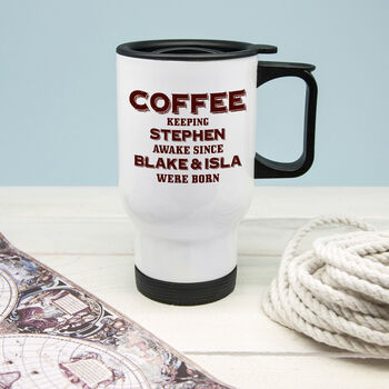 Personalised Sleepless Parents Travel Mug, 6 of 6
