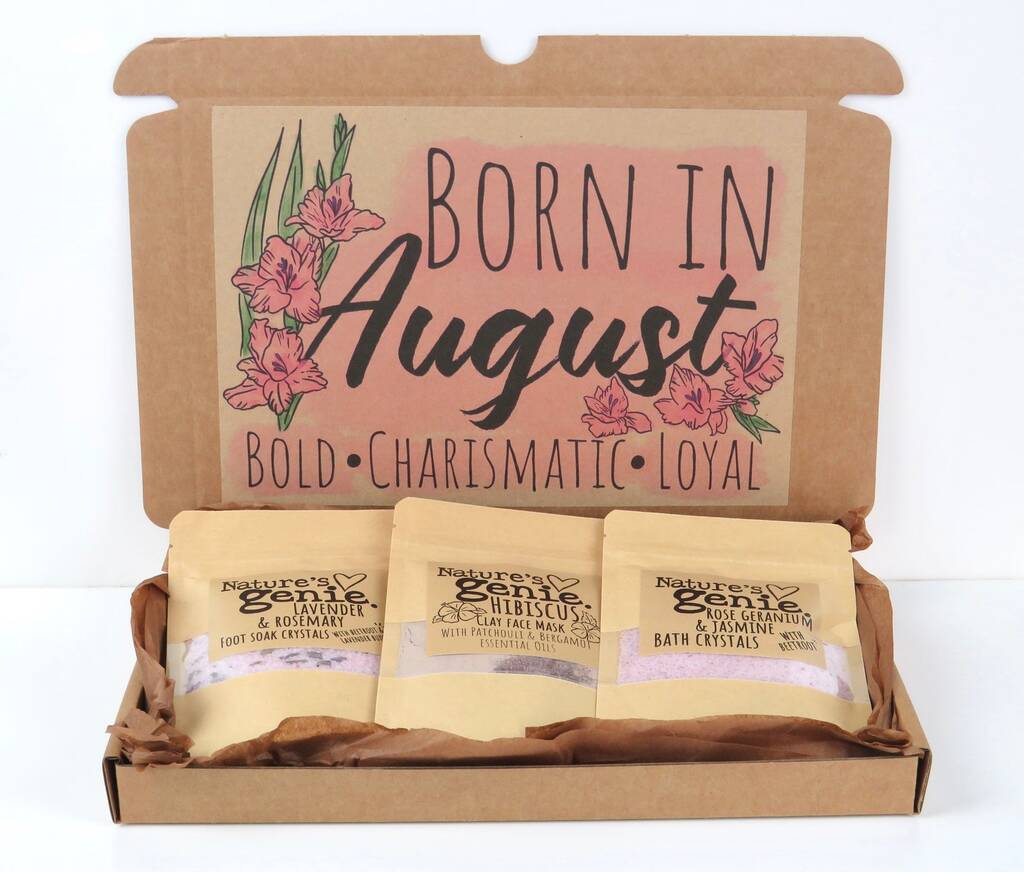 August Birthday Natural Self Care Spa Gift Box, 1 of 3
