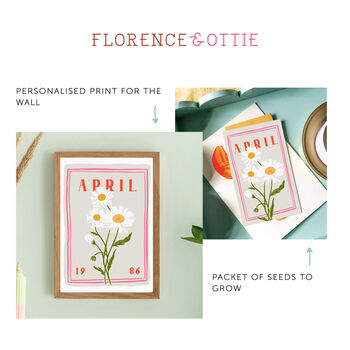 Personalised Birth Flower Print And Seeds Gift Set, 5 of 9