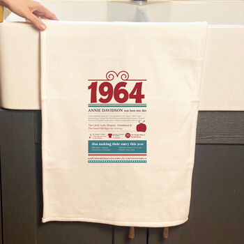 Personalised 60th Birthday Gift Microfibre Tea Towel, 4 of 9