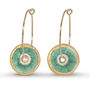 Ceramic, Glass And Gold Emerald Pool Hoop Earrings, thumbnail 1 of 6