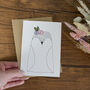 Illustrated Penguin Greeting Card With Floral Crown, thumbnail 1 of 4
