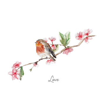 Personalised Watercolour Robin Giclee Art Print, 3 of 4