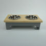 Personalised Pine Top Raised Bowl Feeding Stand, thumbnail 5 of 11