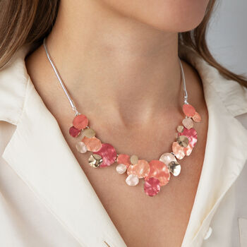 Hammered Coral Four Tone Statement Necklace, 2 of 6