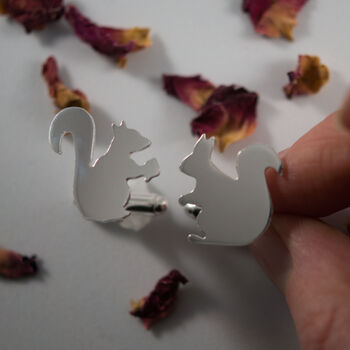 Sterling Silver Squirrel Earrings, 4 of 5