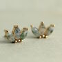 Moss Agate Lotus Studs, thumbnail 5 of 7