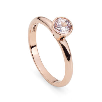 Solid 9ct Rose Gold Morganite Solitaire Ring, 4 of 5