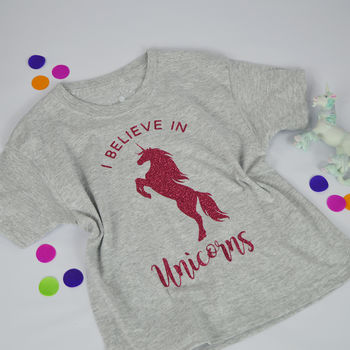 'I Believe In Unicorns' Personalised Kids T Shirt, 2 of 5