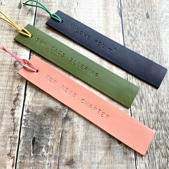 personalised bookmark painted leather notonthehighstreet