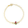 Real Flower Heart Chain 18ct Gold Plated Silver Bracelet – 11 Floral Styles, thumbnail 10 of 12