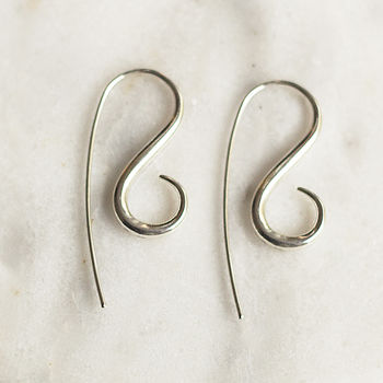Sterling Silver Spiral Drop Earrings, 4 of 9