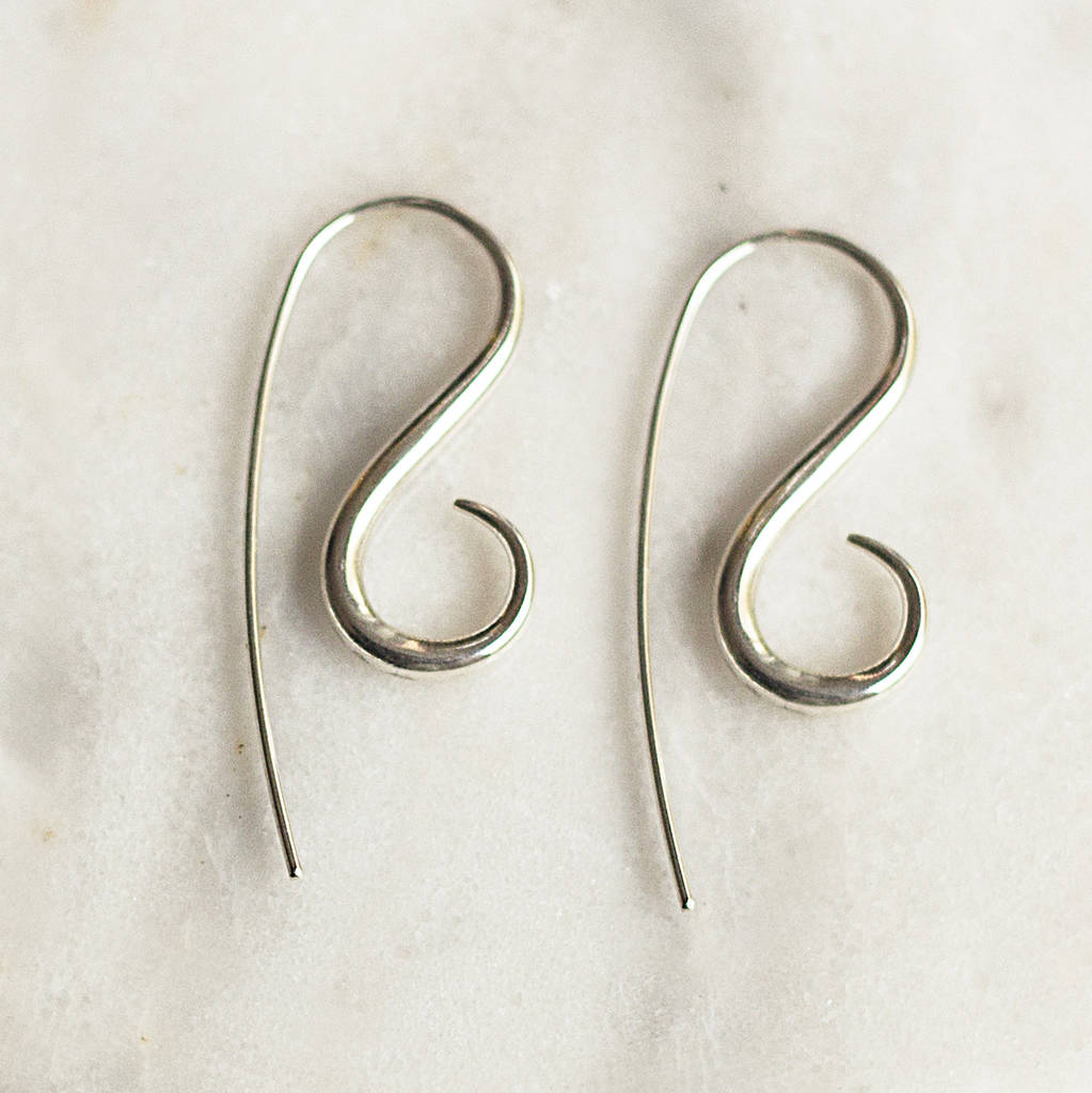 Sterling Silver Spiral Drop Earrings By Otis Jaxon