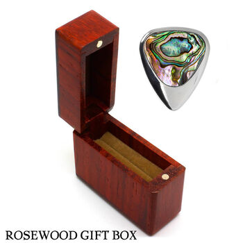 Titanium And Green Abalone Guitar Pick + Gift Box, 3 of 8