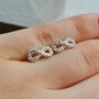 Silver Cz Infinity Earrings, Love Between Mother And Daughter, thumbnail 4 of 7