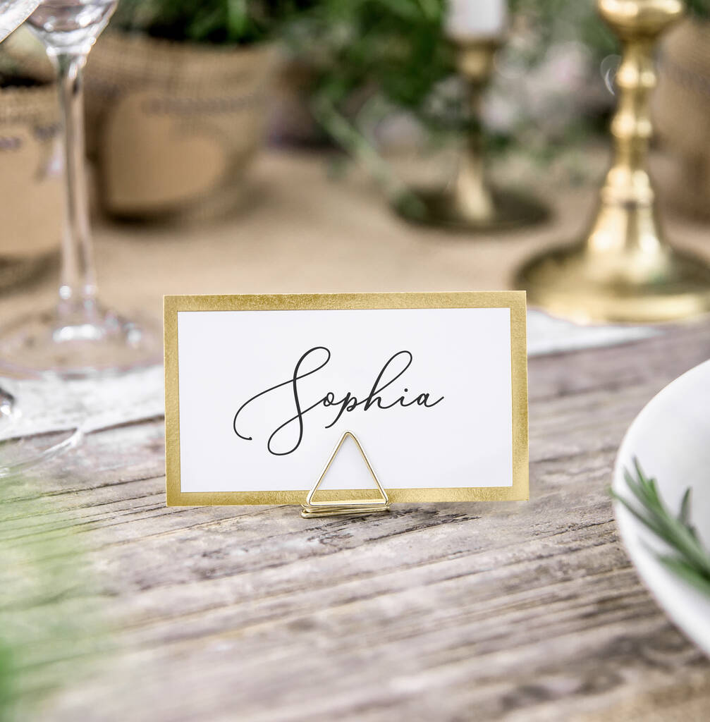 White And Gold Place Cards, 1 of 4